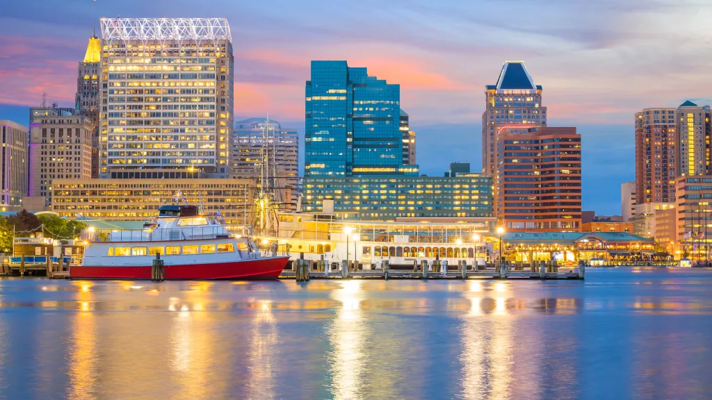 Baltimore's Inner Harbor at sunset