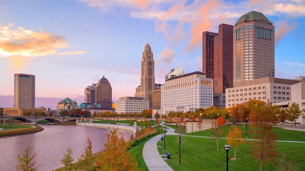 Downtown Columbus, Ohio, at twilight